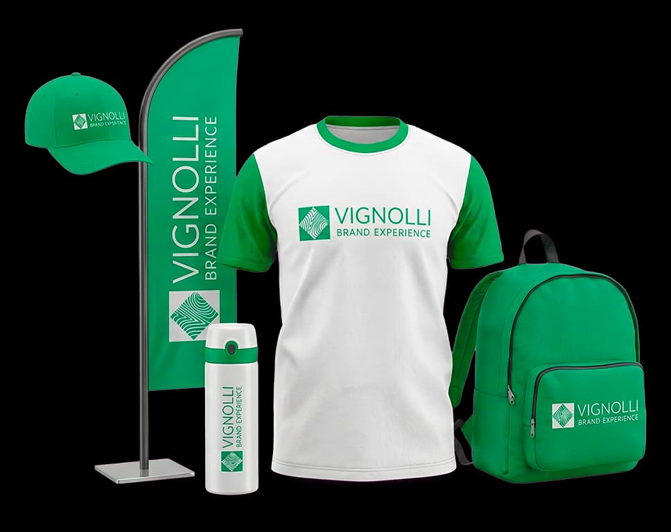 Imagem sw produtos personalizados Vignolli, como camiseta, boné, mochila e outros